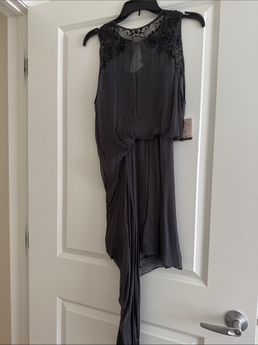 NWT new fp Free People Asymmetric Beaded Embroidered Mini Dress Chiffon Slip